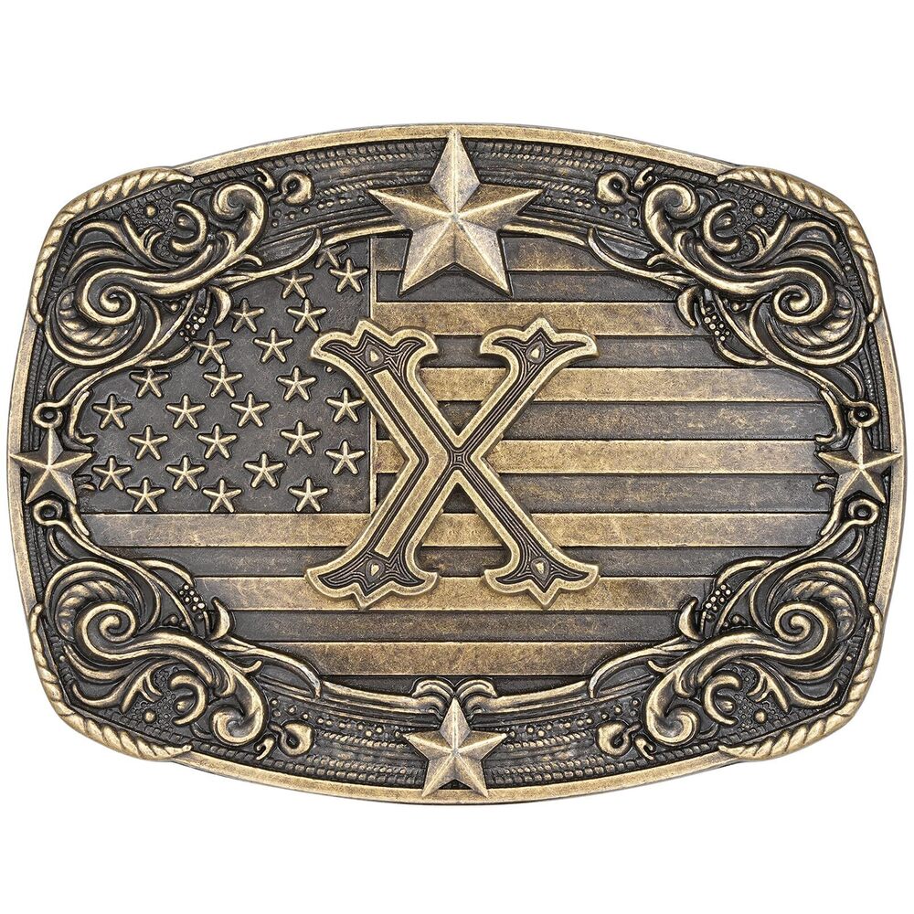 4385 Western Belt Buckle Vintage Initial Letter X Cowboy Belt Buckle Texas
